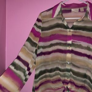 Sheer Chico’s button up blouse